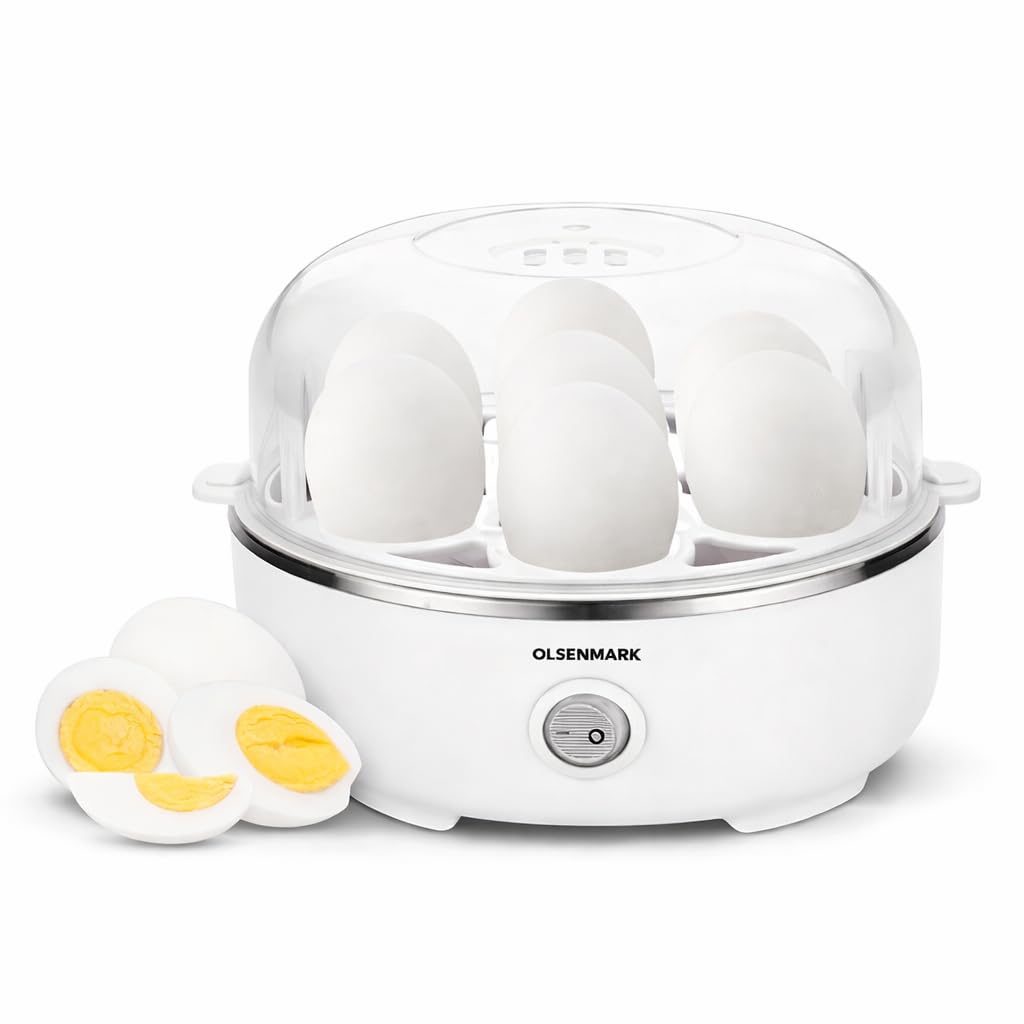 Electric Egg Cooker Boiler with Auto Shut Off Feature - White