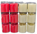 LED Tea Light Candles, Flameless Flickering Battery Operated, Centerpiece Table Decorations, Wedding, Aniversary and Festivals - Pack of 12 Candles (Red and Ivory)
