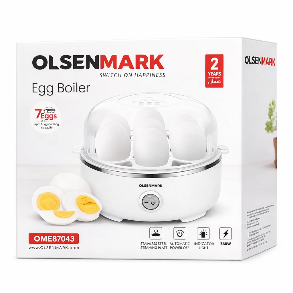 Electric Egg Cooker Boiler with Auto Shut Off Feature - White