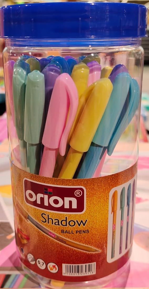 Ball Pens for Kids and Adults – Assorted Pastel Colors, Smooth Writing 0.7mm Tip, Bulk Pack in Reusable Storage Jar, Office & School Stationery Supplies