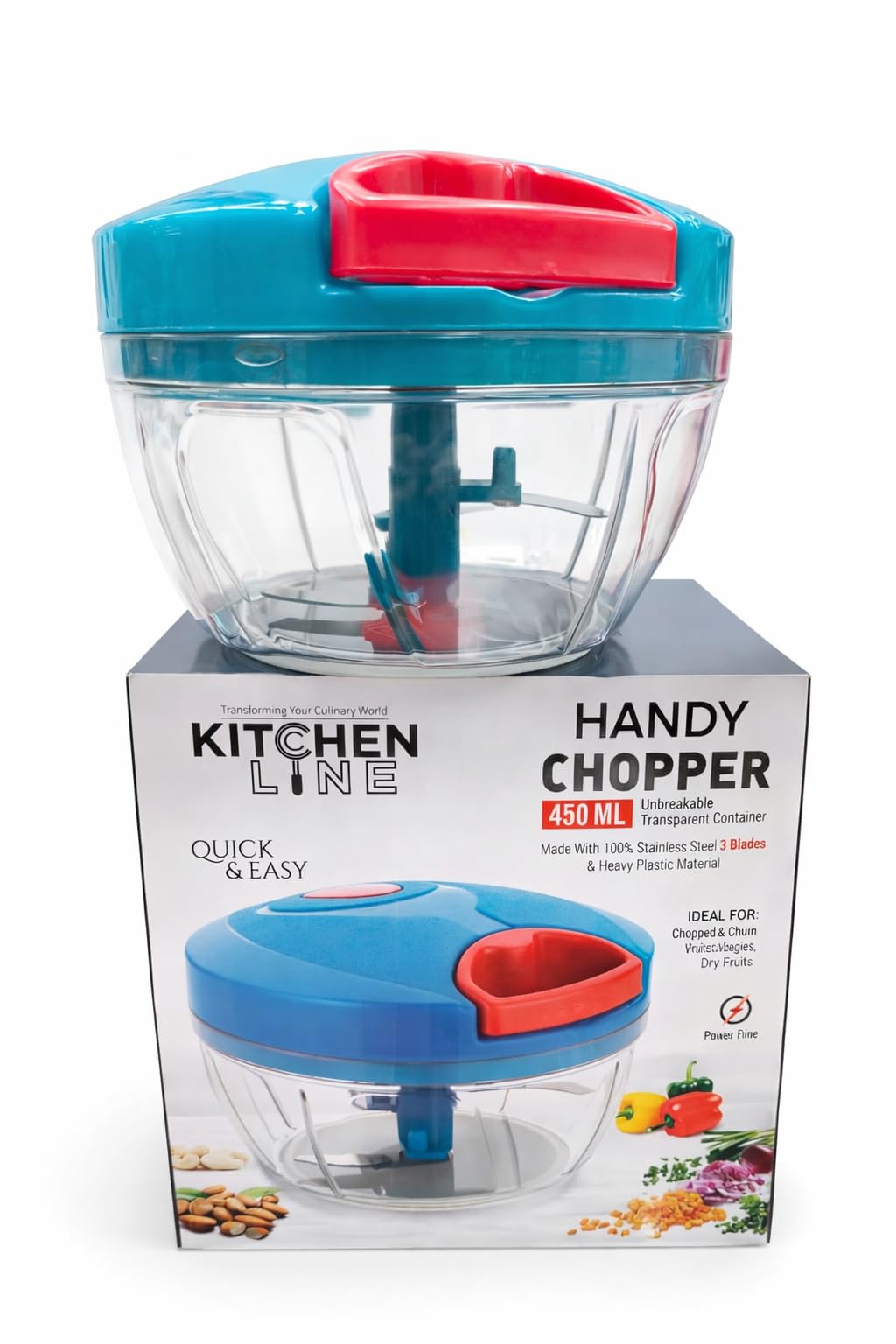 Handy Chopper for Vegetables, Dry Fruits- 450ML Capacity