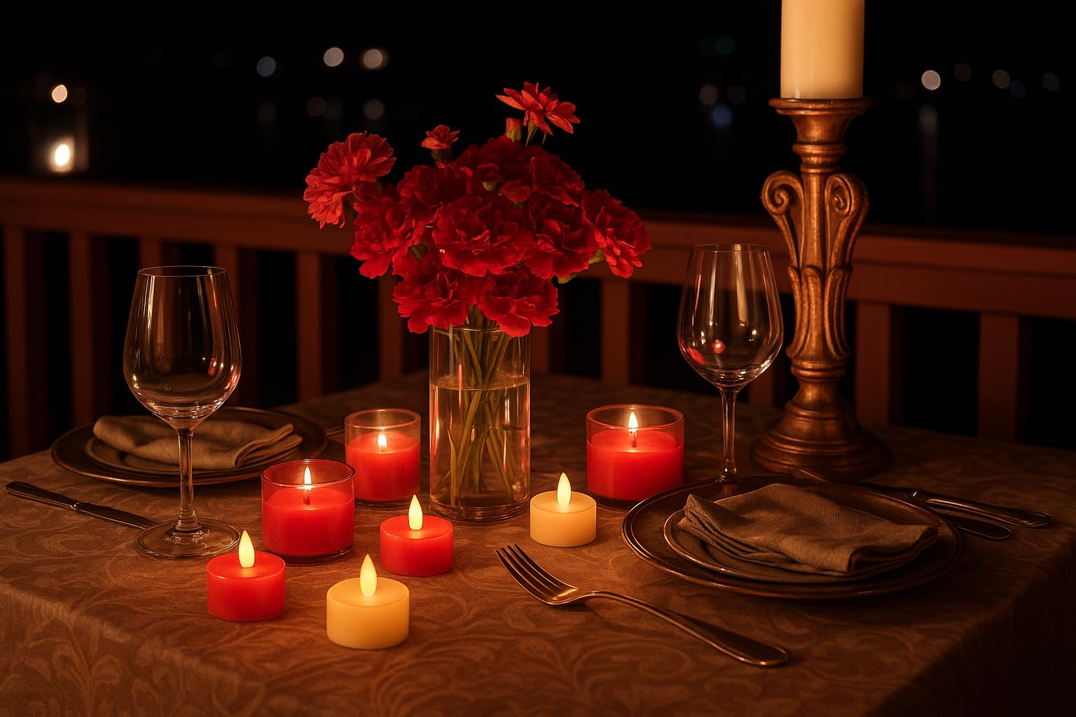 LED Tea Light Candles, Flameless Flickering Battery Operated, Centerpiece Table Decorations, Wedding, Aniversary and Festivals - Pack of 12 Candles (Red and Ivory)