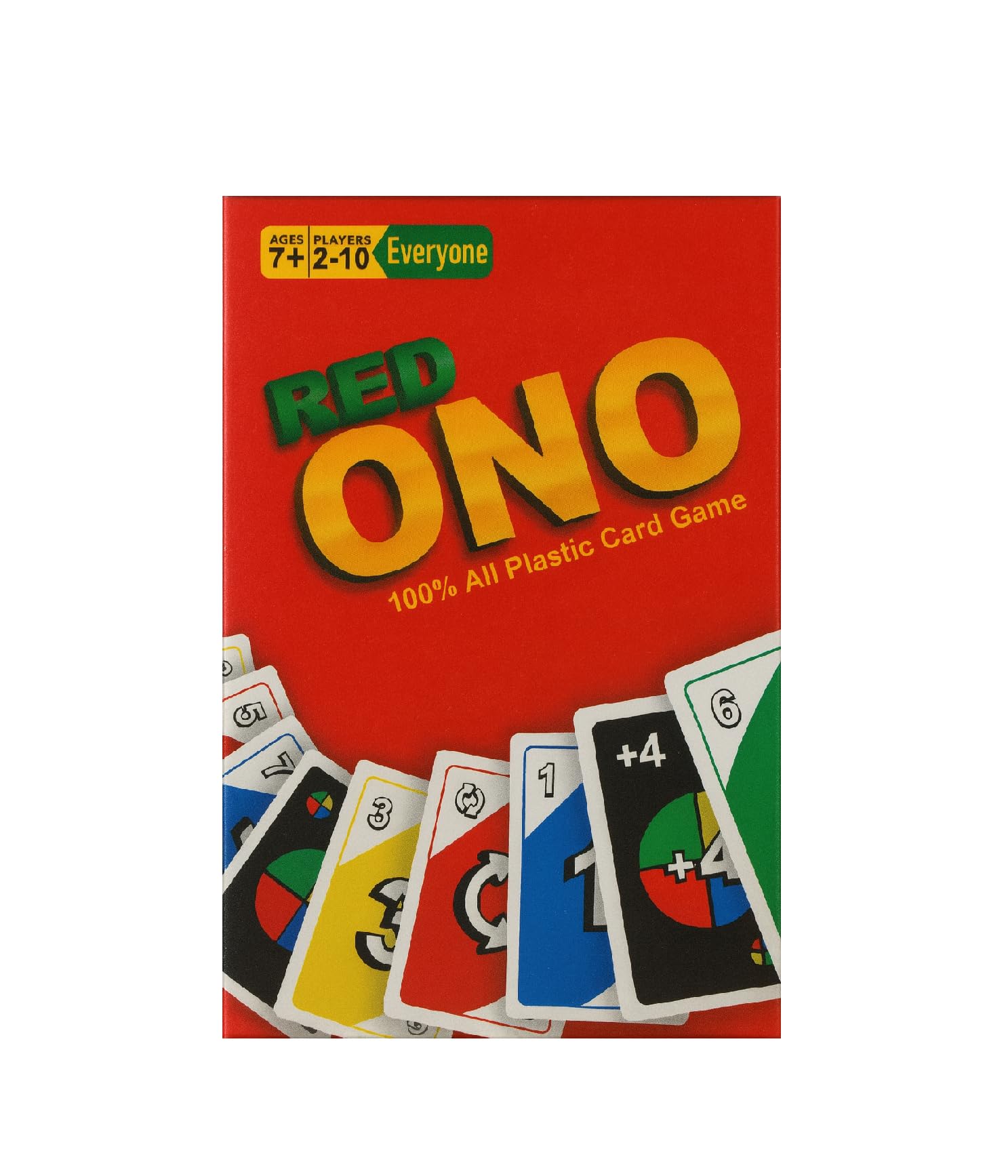 Red ONO Card Game – Family Fun Game for Kids & Adults, 2–10 Players, Ages 7+, Durable Waterproof Cards, Party & Travel, Game Night