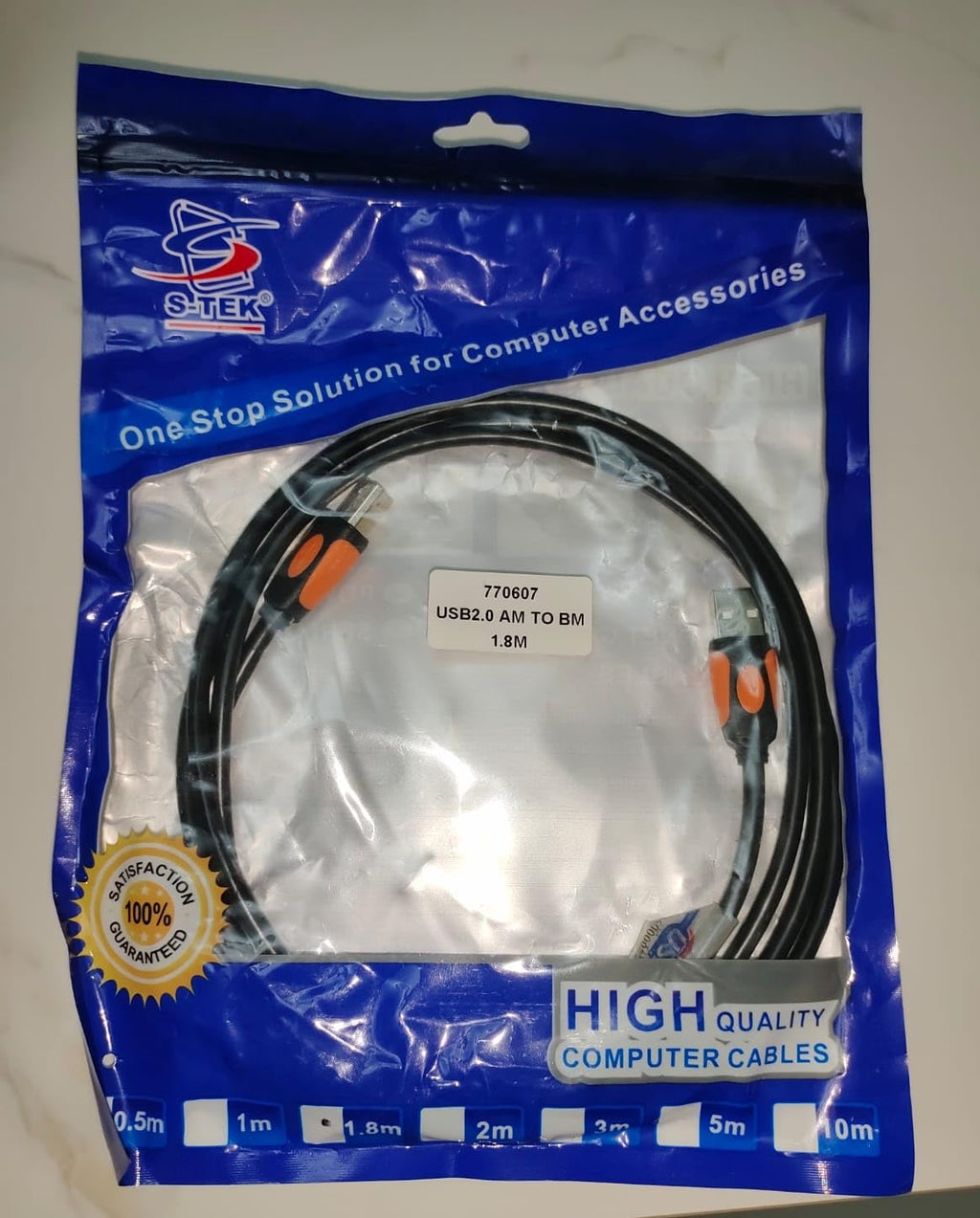 USB 2.0 Cable, Type A Male to Type B Male Printer Cable – High Speed 480Mbps, Compatible with Printers, Scanners & External Hard Drives, 1.8 Meter (6 Feet)