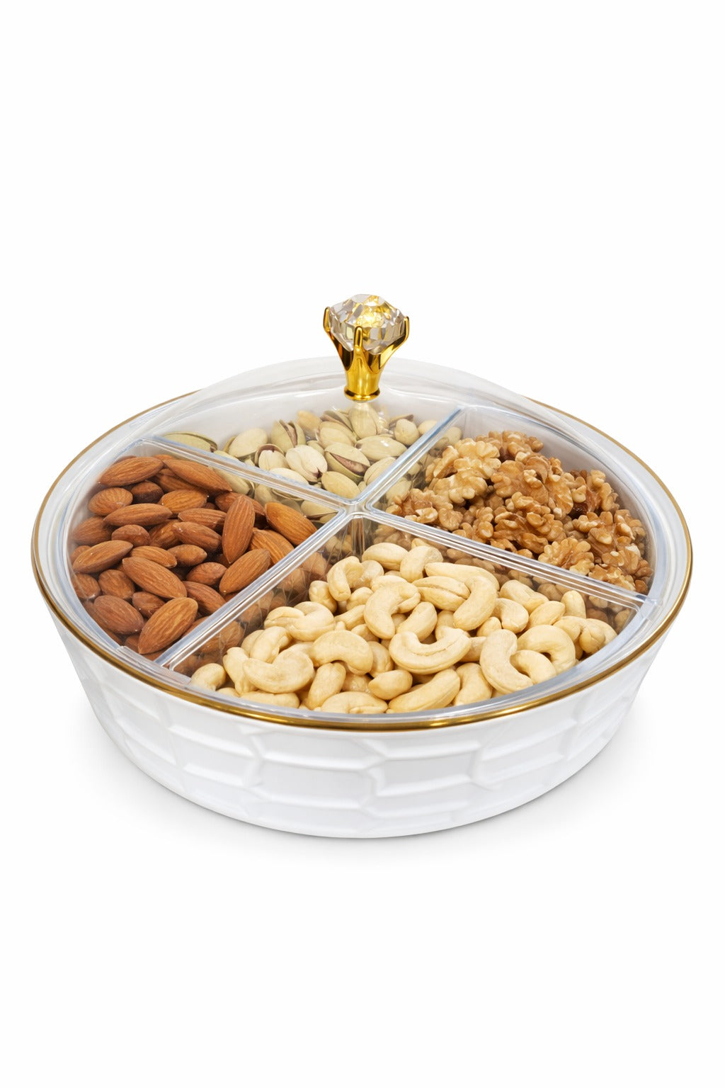 Premium Dry Fruit & Snack Serving Tray with Lid Handle