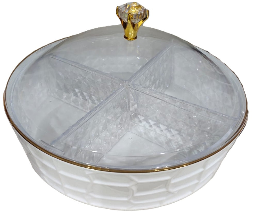 Premium Dry Fruit & Snack Serving Tray with Lid Handle