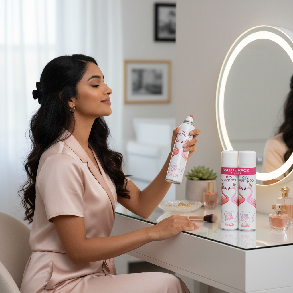 Dry Shampoo Spray, Exotic Fragrance, Oil Absorbing -  Pack of 2 bottles