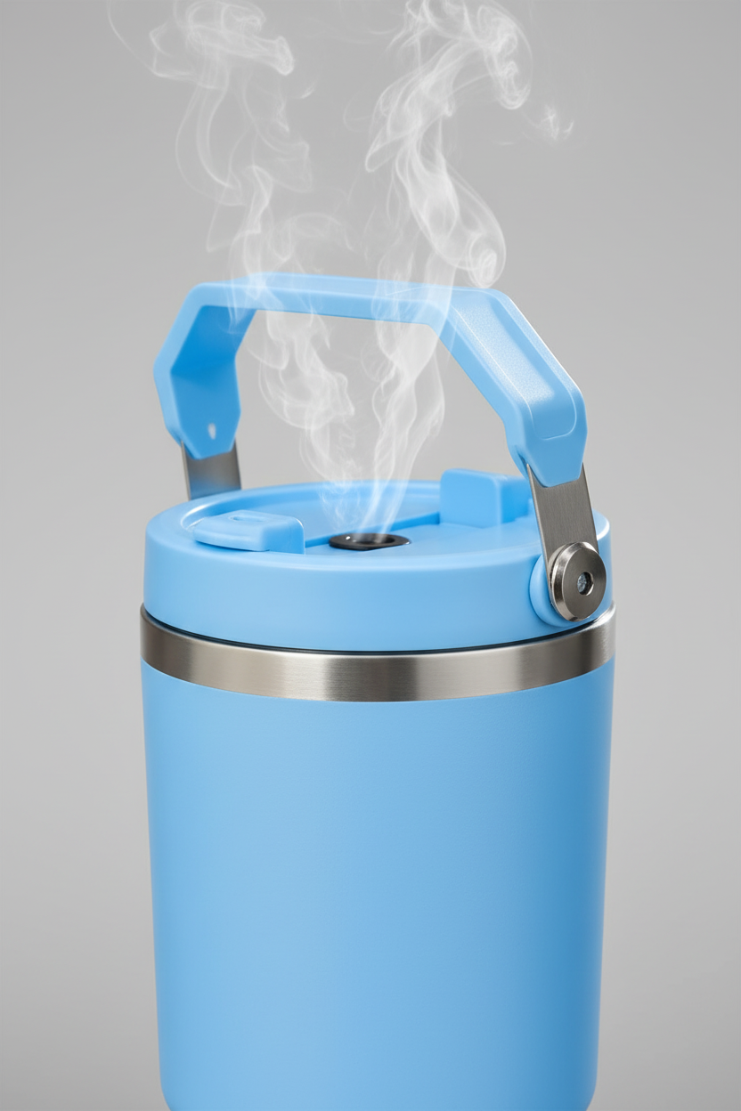 Close-up of tumbler features