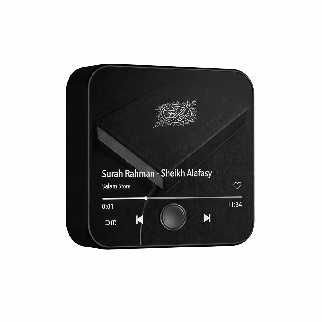 Smart Quran Speaker with Digital Display – Magnetic Islamic Audio Player – Surah Playback Device