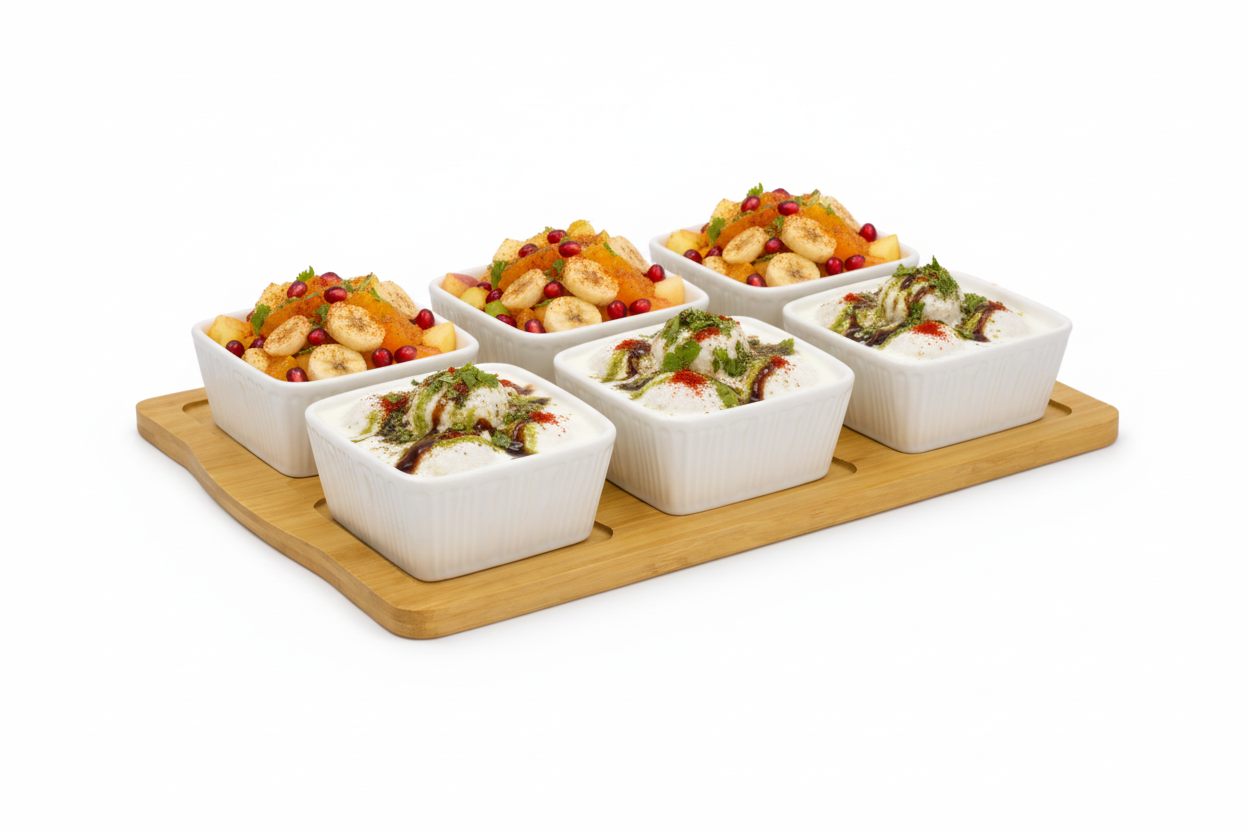 7-Piece Ceramic Square Bowl Set – White Ramekins for Dips, Sauces, Snacks & Sweet dish