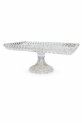 Elegant Crystal Glass Pedestal Serving Tray