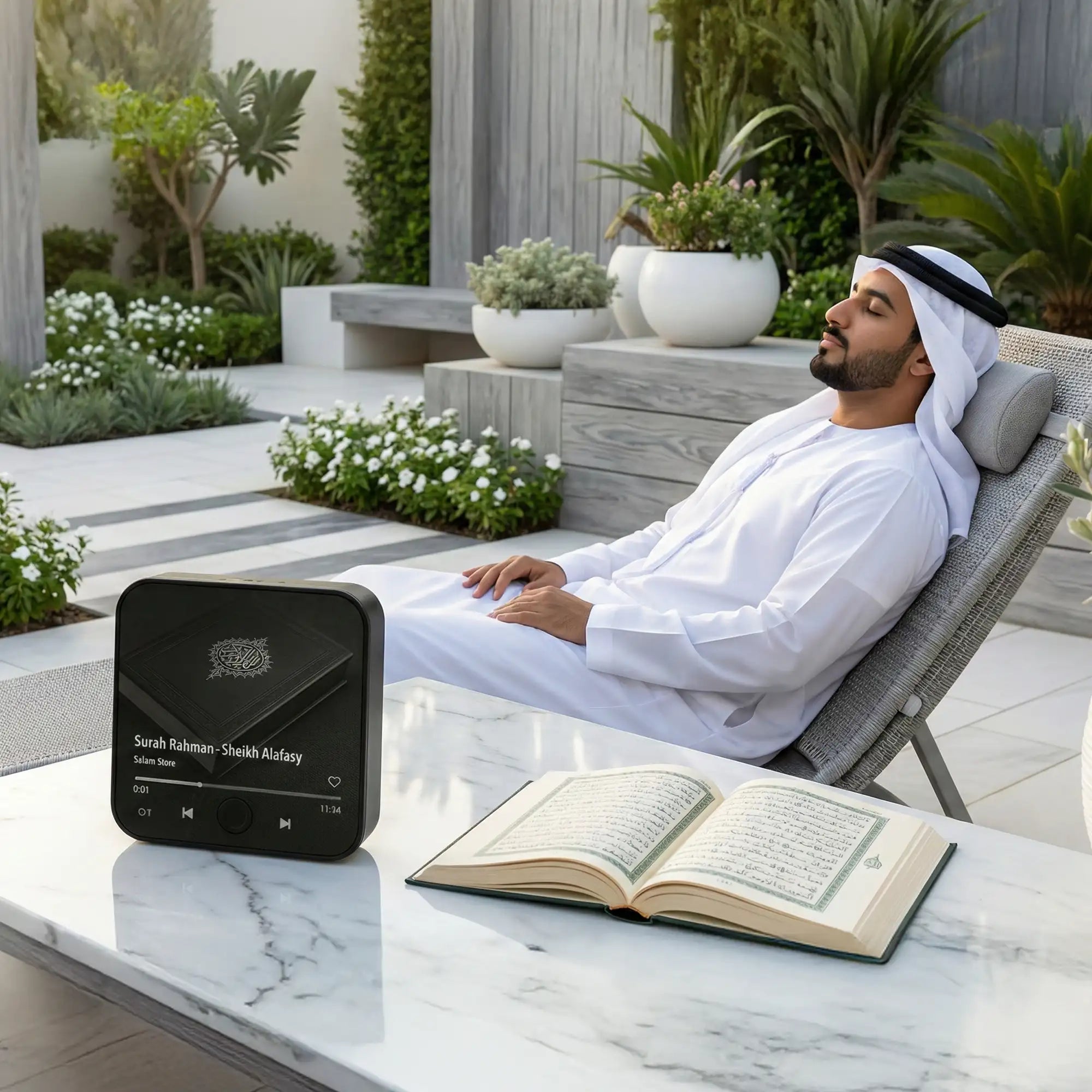 Smart Quran Speaker with Digital Display – Magnetic Islamic Audio Player – Surah Playback Device