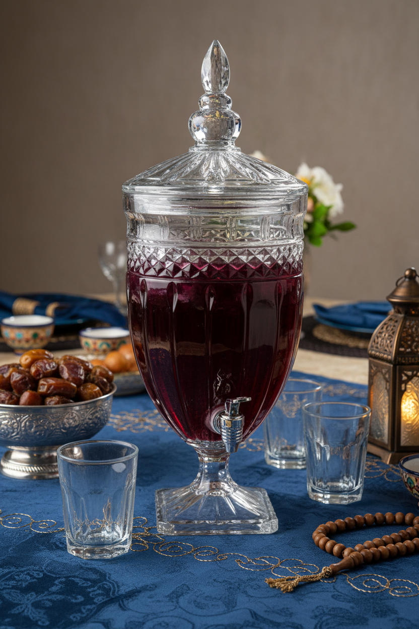 Elegant Crystal Glass Beverage Dispenser 5.5L